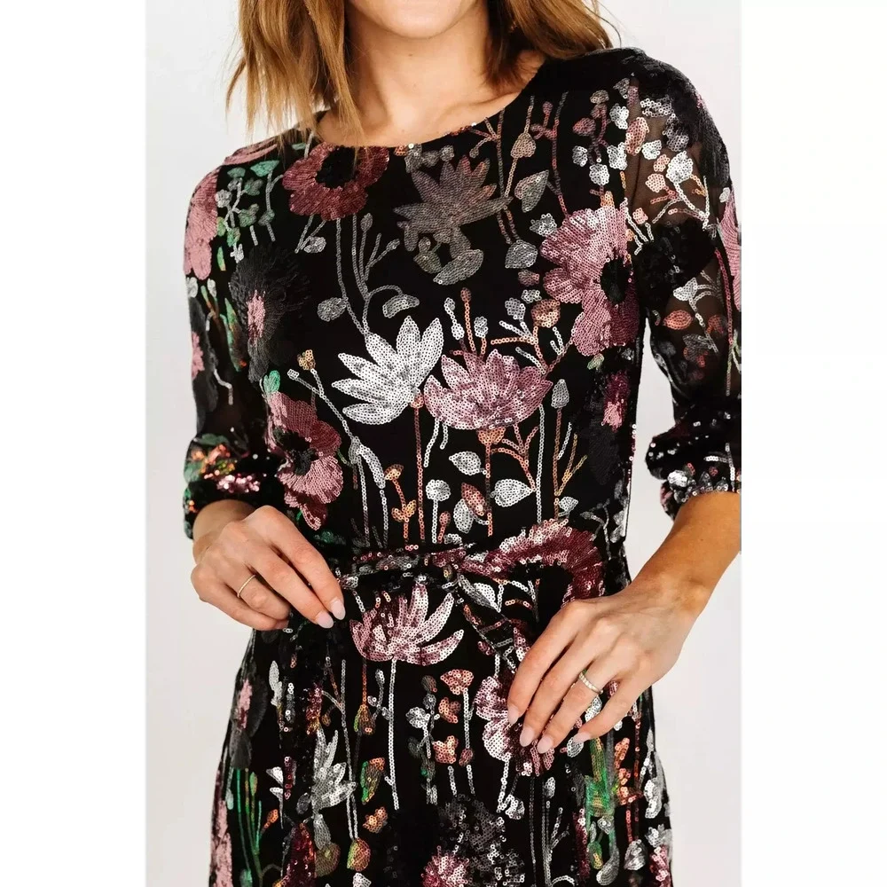 Baltic Born Destiny Sequin Maxi Dress | Black Multi Size SS - Picture 2 of 5